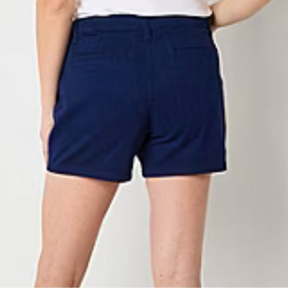 Women's ST JOHN's BAY American Navy short Mid-Rise - Picture 2 of 10